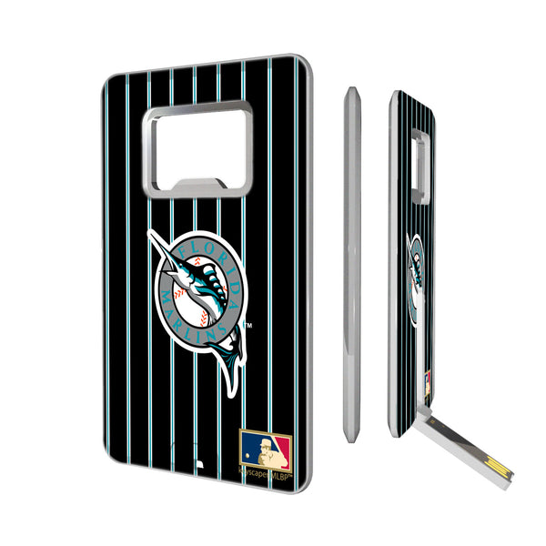 Miami Marlins 1993-2011 - Cooperstown Collection Pinstripe Credit Card USB Drive with Bottle Opener 16GB