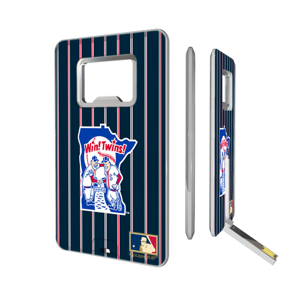 Minnesota Twins 1976-1986 - Cooperstown Collection Pinstripe Credit Card USB Drive with Bottle Opener 16GB