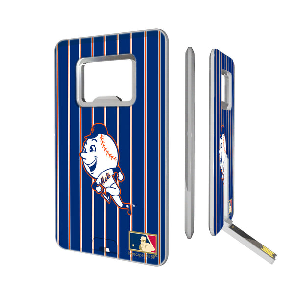 New York Mets 2014 - Cooperstown Collection Pinstripe Credit Card USB Drive with Bottle Opener 16GB