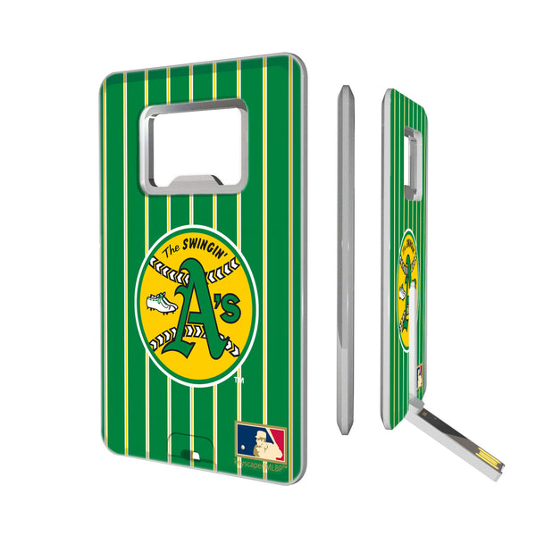 Oakland As 1971-1981 - Cooperstown Collection Pinstripe Credit Card USB Drive with Bottle Opener 16GB