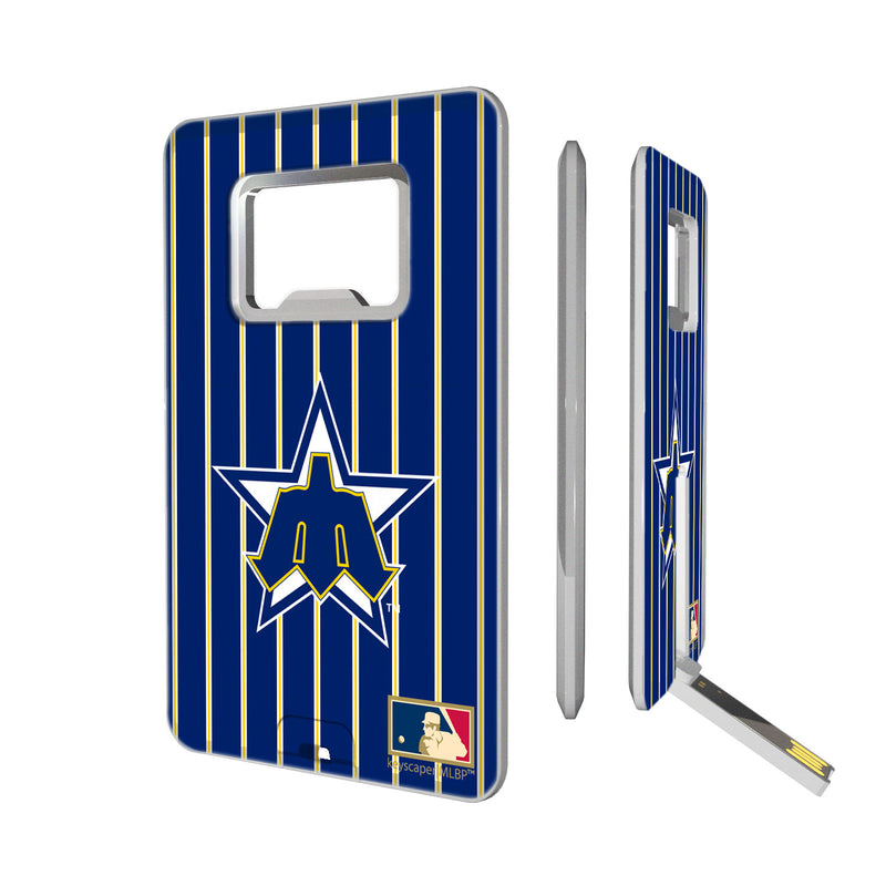 Seattle Mariners 1981-1986 - Cooperstown Collection Pinstripe Credit Card USB Drive with Bottle Opener 16GB