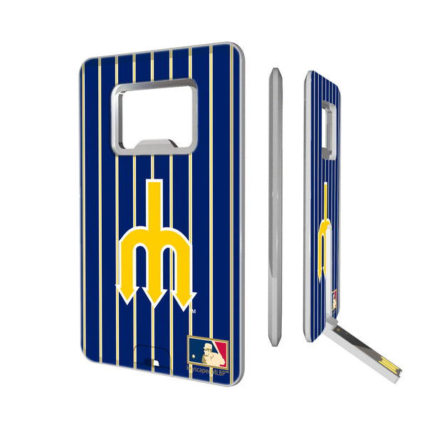 Seattle Mariners 1977-1980 - Cooperstown Collection Pinstripe Credit Card USB Drive with Bottle Opener 16GB