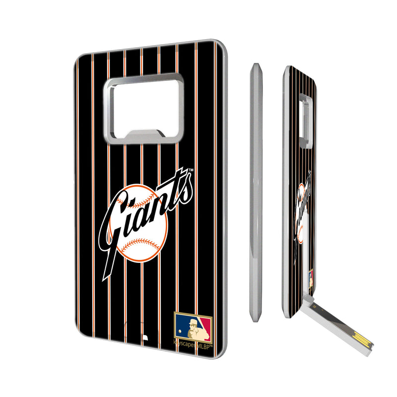 San Francisco Giants 1958-1967 - Cooperstown Collection Pinstripe Credit Card USB Drive with Bottle Opener 16GB