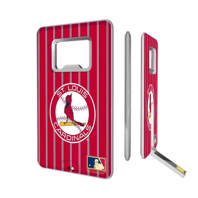 St louis Cardinals 1966-1997 - Cooperstown Collection Pinstripe Credit Card USB Drive with Bottle Opener 16GB