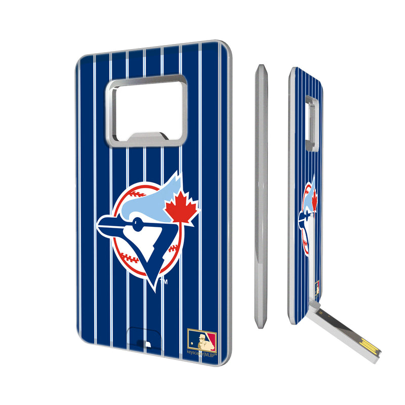 Toronto Blue Jays 1977-1988 - Cooperstown Collection Pinstripe Credit Card USB Drive with Bottle Opener 16GB