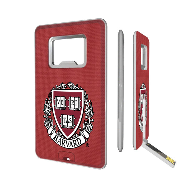 Harvard Crimson Solid Credit Card USB Drive with Bottle Opener 32GB