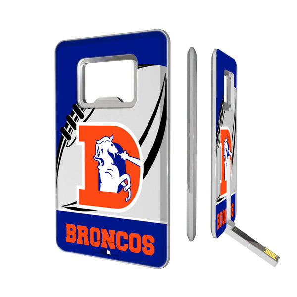 Denver Broncos 1993-1996 Historic Collection Passtime Credit Card USB Drive with Bottle Opener 32GB