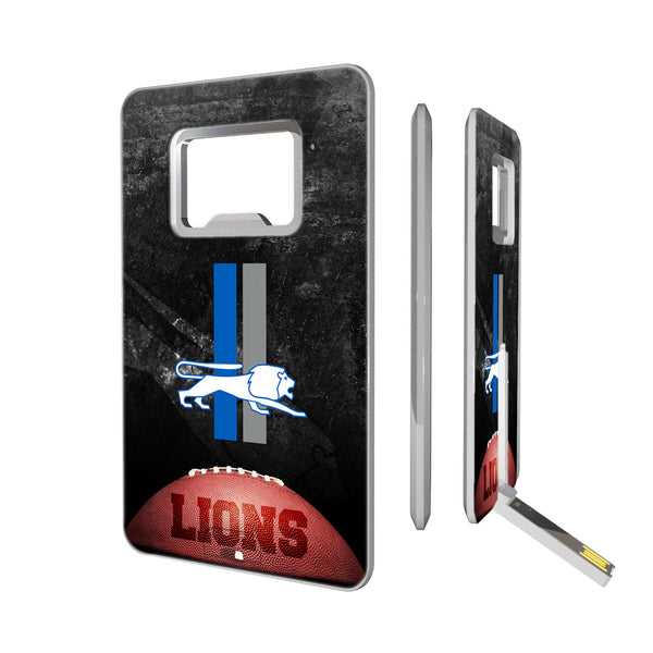 Detroit Lions Retro Legendary Credit Card USB Drive with Bottle Opener 32GB