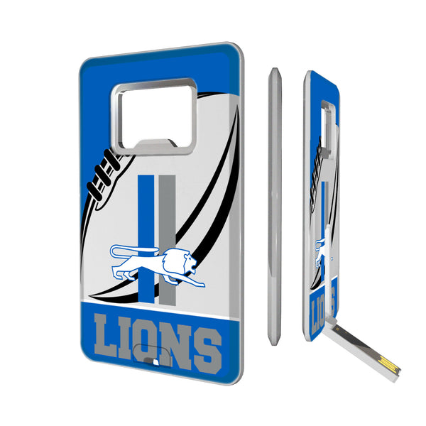Detroit Lions Retro Passtime Credit Card USB Drive with Bottle Opener 32GB