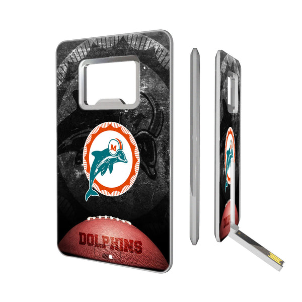 Miami Dolphins 1966-1973 Historic Collection Legendary Credit Card USB Drive with Bottle Opener 32GB