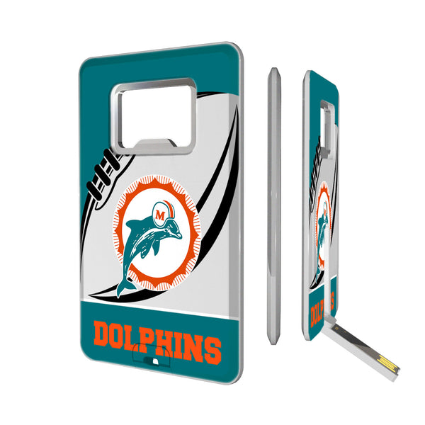 Miami Dolphins 1966-1973 Historic Collection Passtime Credit Card USB Drive with Bottle Opener 32GB