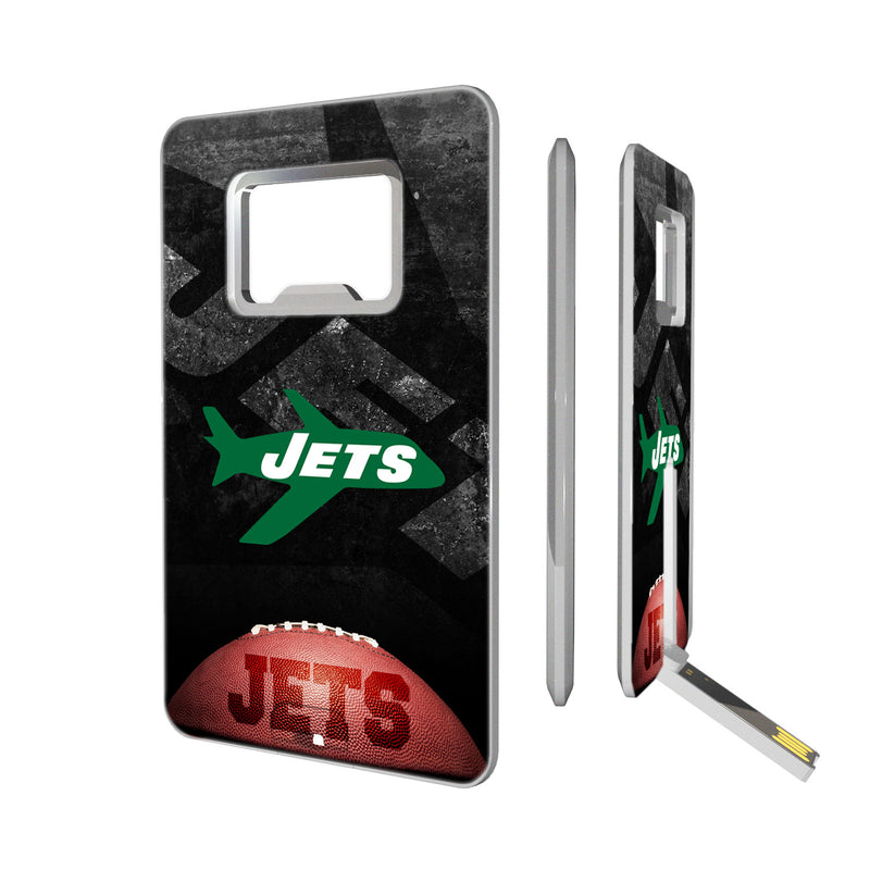 New York Jets 1963 Historic Collection Legendary Credit Card USB Drive with Bottle Opener 32GB
