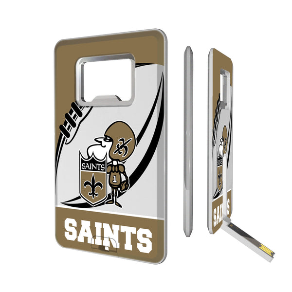 New Orleans Saints Passtime Credit Card USB Drive with Bottle Opener 32GB
