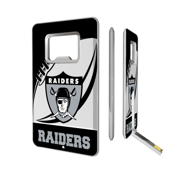 Oakland Raiders 1963 Historic Collection Passtime Credit Card USB Drive with Bottle Opener 32GB