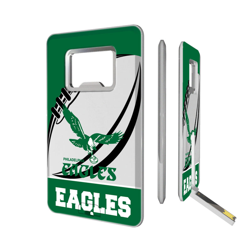 Philadelphia Eagles 1973-1995 Historic Collection Passtime Credit Card USB Drive with Bottle Opener 32GB