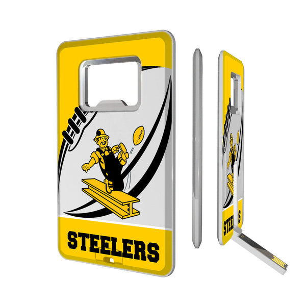 Pittsburgh Steelers 1961 Historic Collection Passtime Credit Card USB Drive with Bottle Opener 32GB