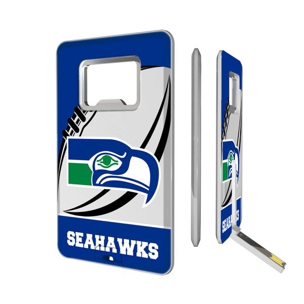 Seattle Seahawks Passtime Credit Card USB Drive with Bottle Opener 32GB