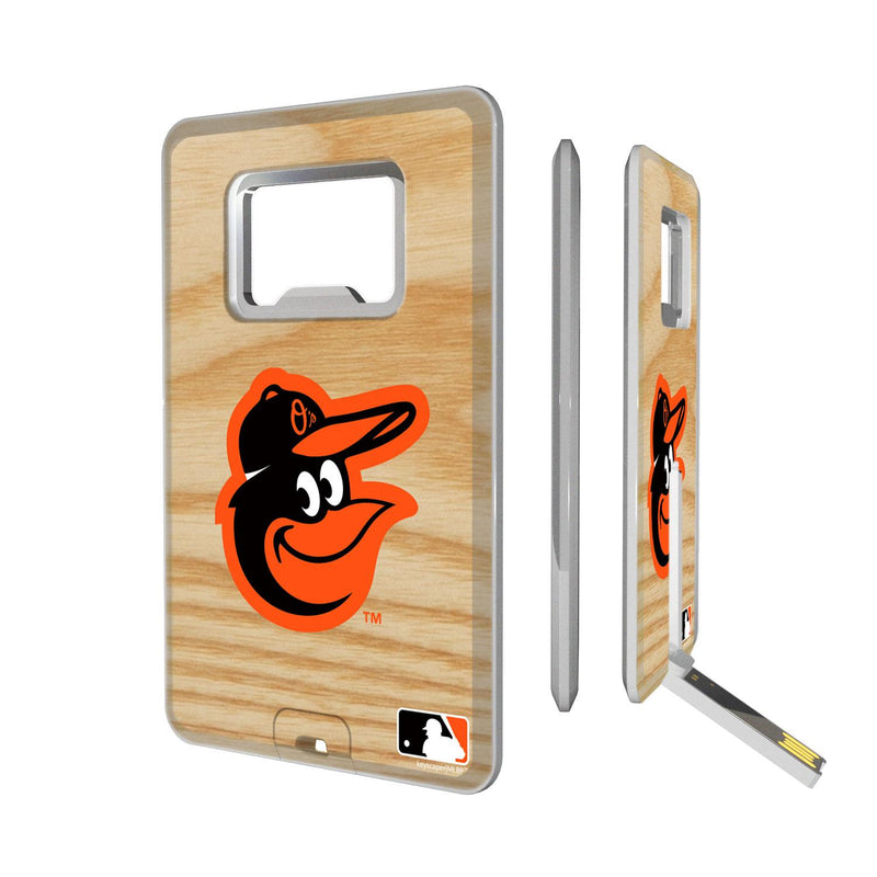 Baltimore Orioles Wood Bat Credit Card USB Drive with Bottle Opener 32GB