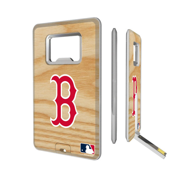 Boston Red Sox Wood Bat Credit Card USB Drive with Bottle Opener 32GB