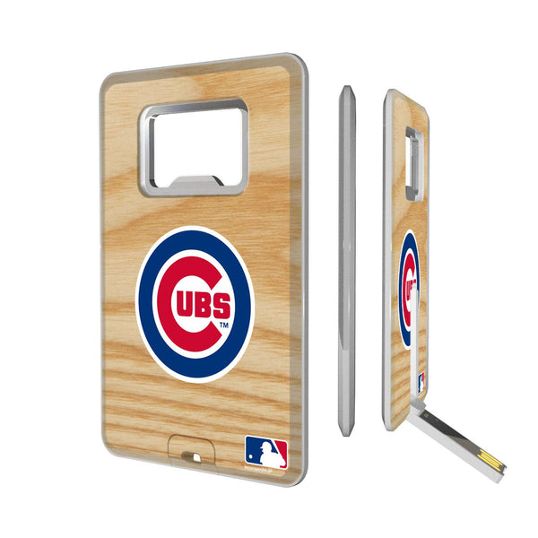 Chicago Cubs Wood Bat Credit Card USB Drive with Bottle Opener 32GB