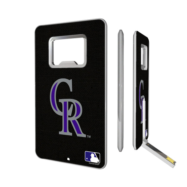 Colorado Rockies Rockies Solid Credit Card USB Drive with Bottle Opener 16GB