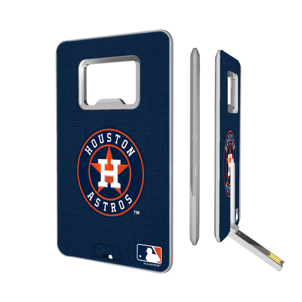 Houston Astros Astros Solid Credit Card USB Drive with Bottle Opener 16GB