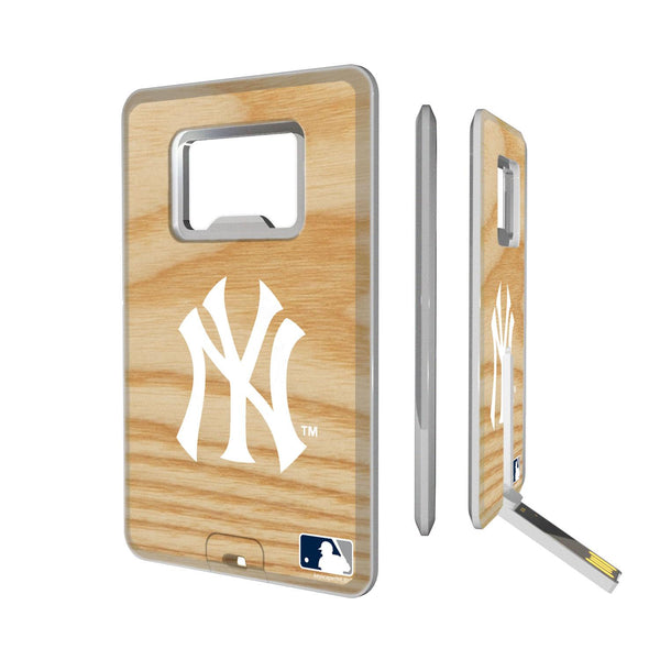 New York Yankees Wood Bat Credit Card USB Drive with Bottle Opener 32GB