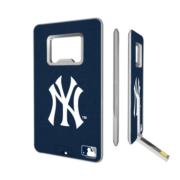 New York Yankees Yankees Solid Credit Card USB Drive with Bottle Opener 16GB
