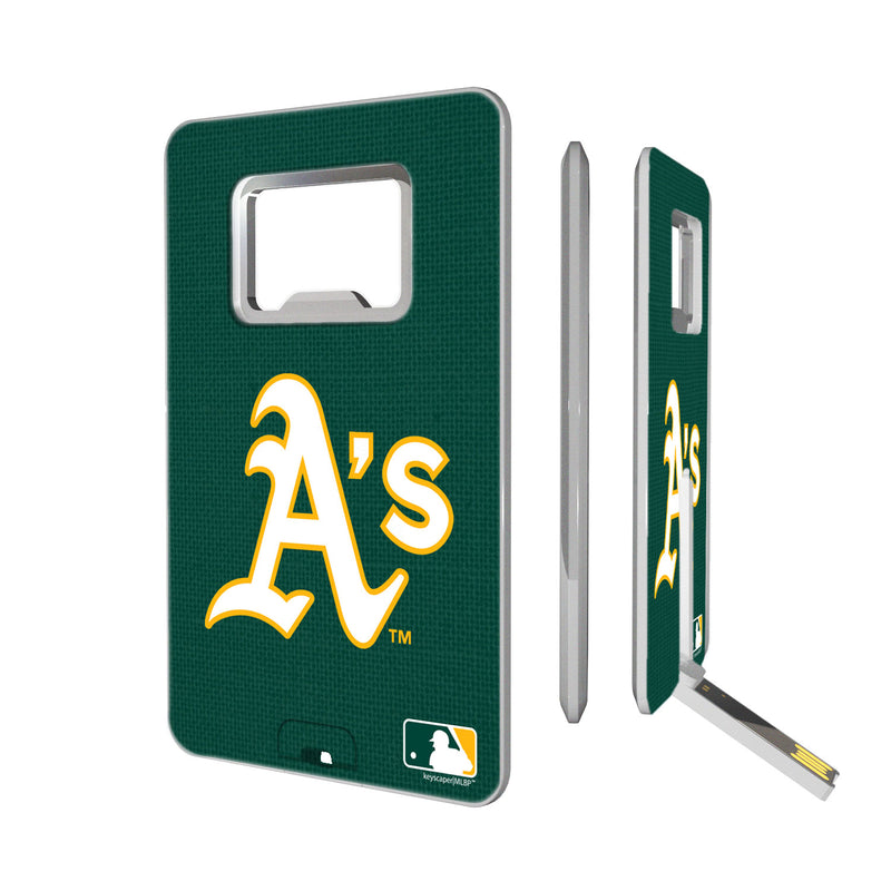 Oakland Athletics Athletics Solid Credit Card USB Drive with Bottle Opener 16GB