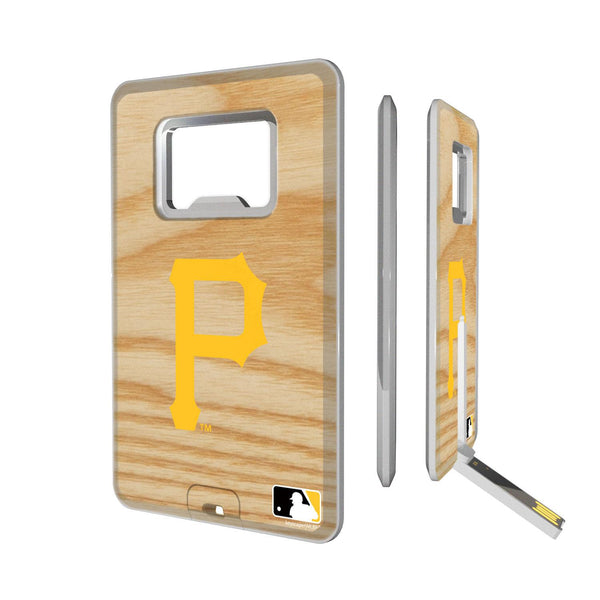 Pittsburgh Pirates Wood Bat Credit Card USB Drive with Bottle Opener 32GB