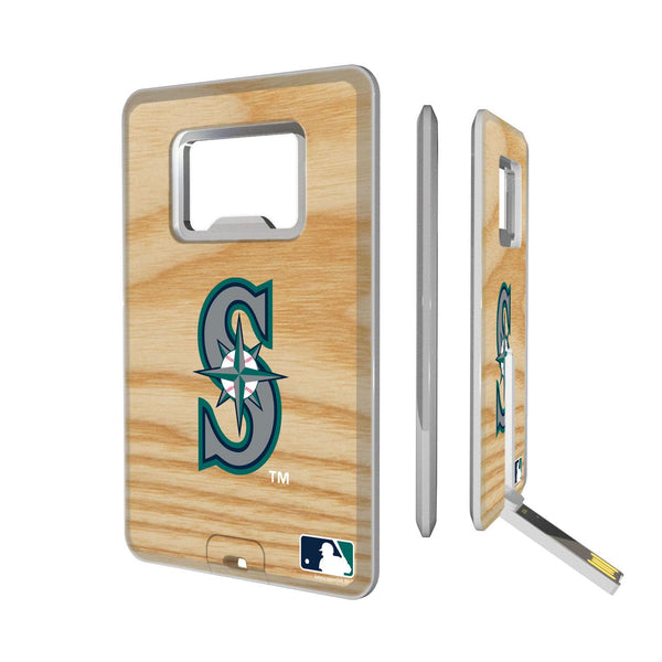Seattle Mariners Wood Bat Credit Card USB Drive with Bottle Opener 32GB