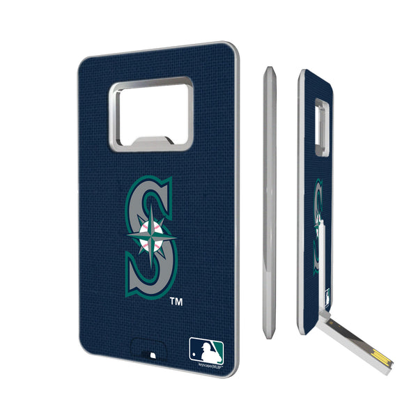Seattle Mariners Mariners Solid Credit Card USB Drive with Bottle Opener 16GB