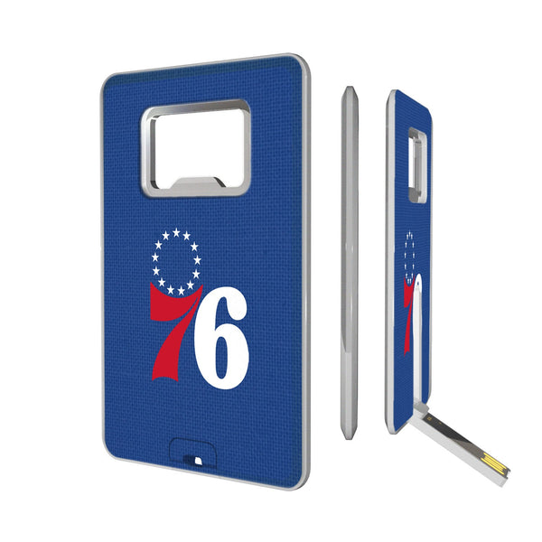 Philadelphia 76ers Solid Credit Card USB Drive with Bottle Opener 32GB