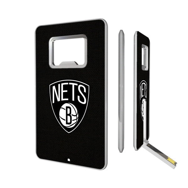 Brooklyn Nets Solid Credit Card USB Drive with Bottle Opener 32GB