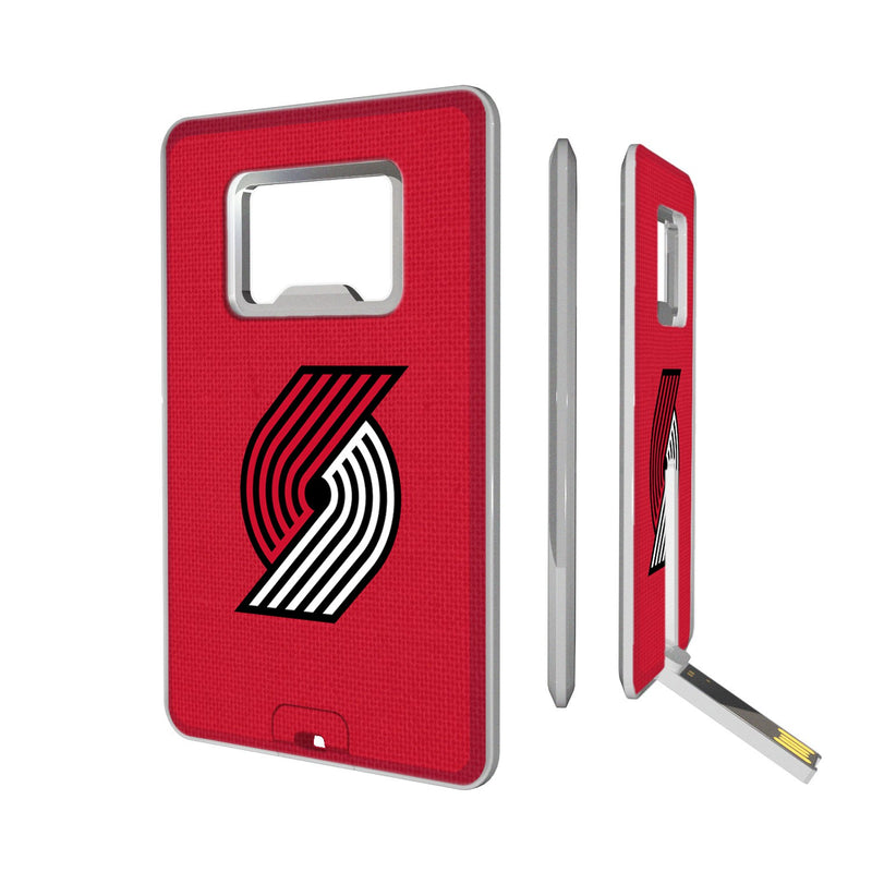 Portland Trail Blazers Solid Credit Card USB Drive with Bottle Opener 32GB