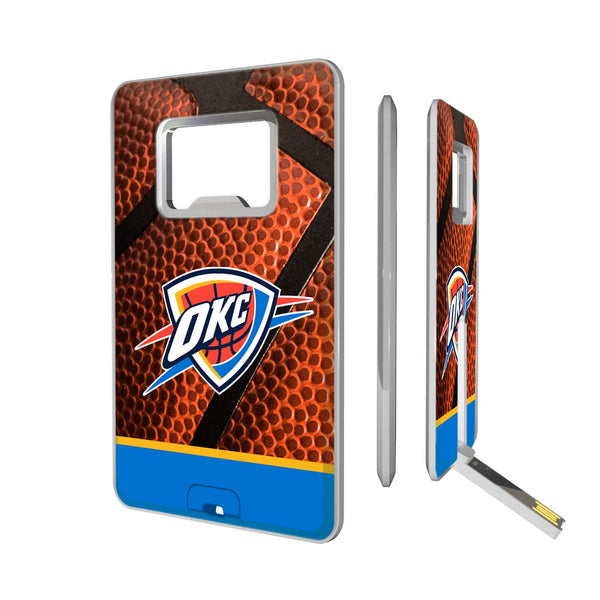 Oklahoma City Thunder Basketball Credit Card USB Drive with Bottle Opener 32GB