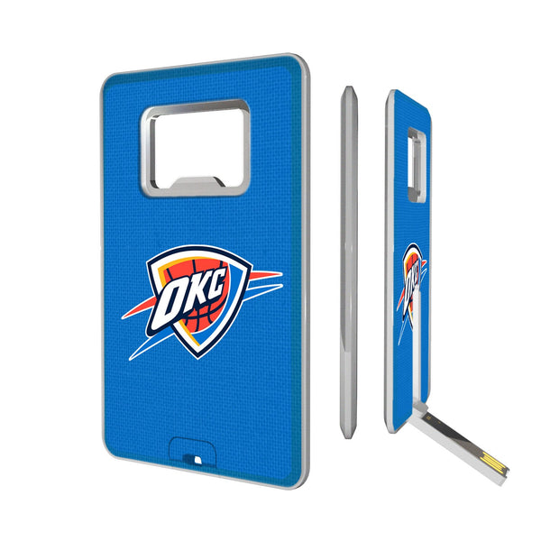 Oklahoma City Thunder Solid Credit Card USB Drive with Bottle Opener 32GB