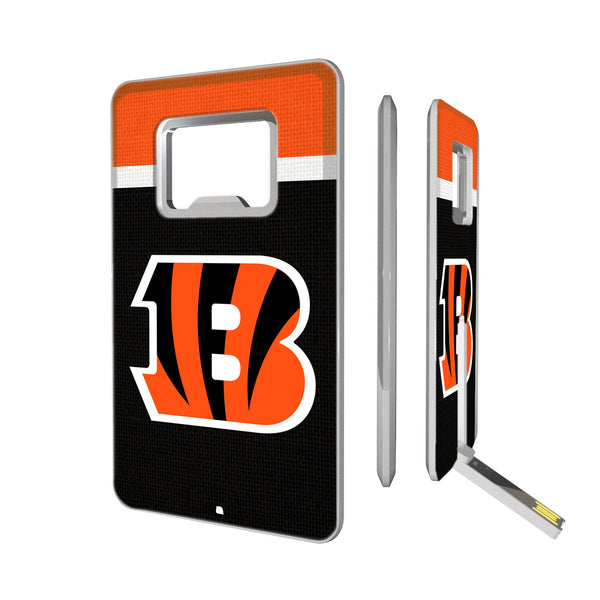 Cincinnati Bengals Stripe Credit Card USB Drive with Bottle Opener 16GB