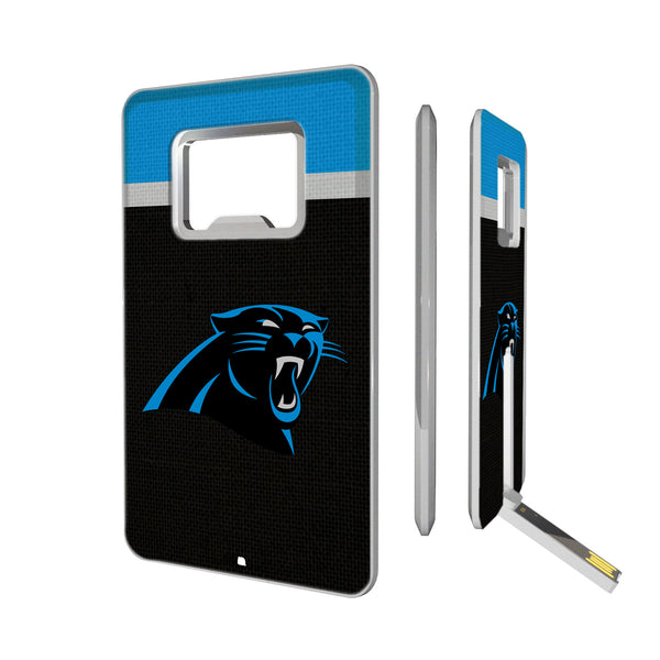 Carolina Panthers Stripe Credit Card USB Drive with Bottle Opener 16GB