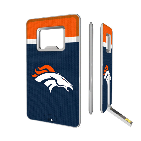 Denver Broncos Stripe Credit Card USB Drive with Bottle Opener 16GB