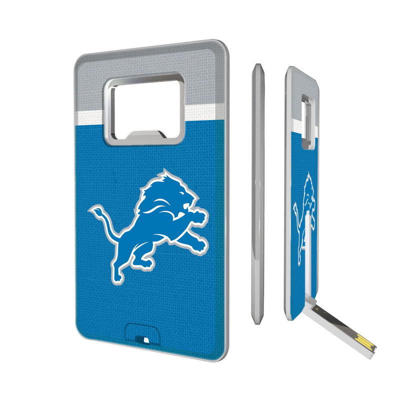 Detroit Lions Stripe Credit Card USB Drive with Bottle Opener 16GB