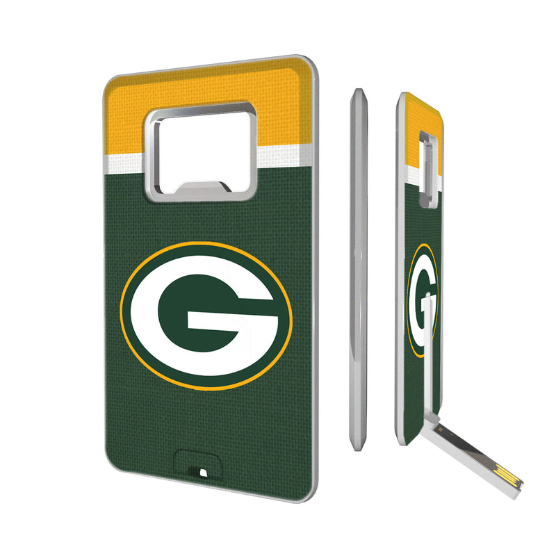 Green Bay Packers Stripe Credit Card USB Drive with Bottle Opener 16GB