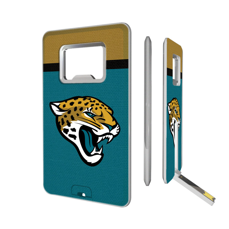 Jacksonville Jaguars Stripe Credit Card USB Drive with Bottle Opener 16GB