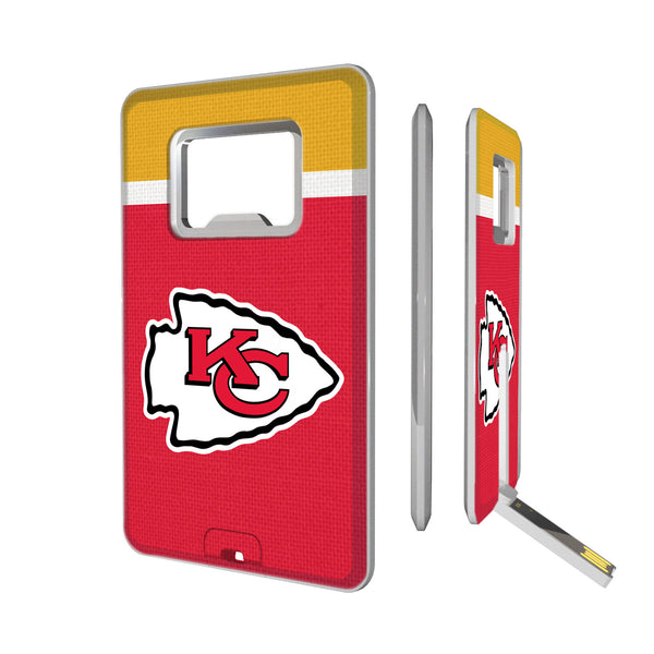 Kansas City Chiefs Stripe Credit Card USB Drive with Bottle Opener 16GB