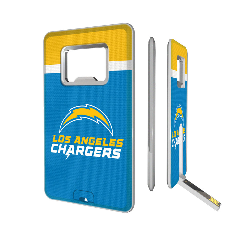 Los Angeles Chargers Stripe Credit Card USB Drive with Bottle Opener 16GB