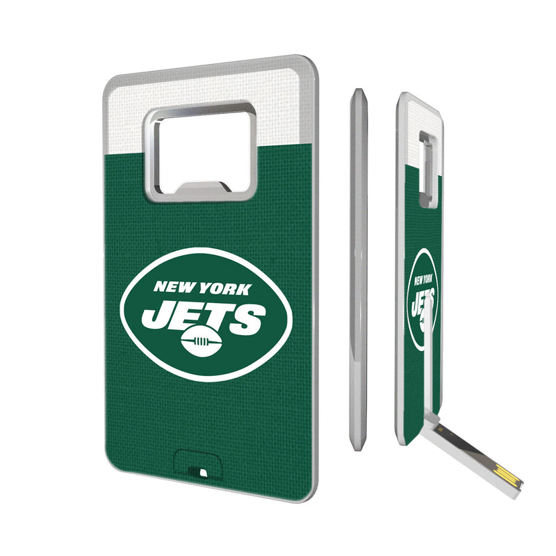 New York Jets Stripe Credit Card USB Drive with Bottle Opener 16GB