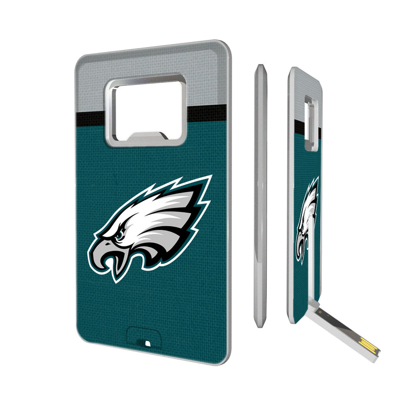 Philadelphia Eagles Stripe Credit Card USB Drive with Bottle Opener 16GB