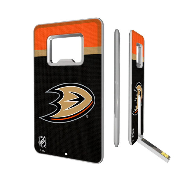 Anaheim Ducks Stripe Credit Card USB Drive with Bottle Opener 32GB