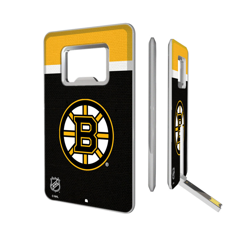 Boston Bruins Stripe Credit Card USB Drive with Bottle Opener 32GB