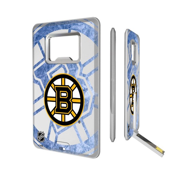 Boston Bruins Ice Tilt Credit Card USB Drive with Bottle Opener 32GB